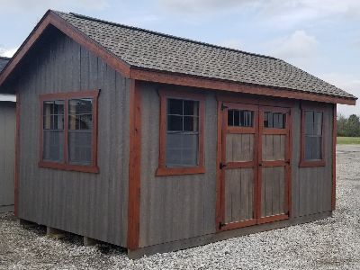 stained cabin style, garden sheds, cabins, barns, custom garden sheds, storage sheds, Miller Storage Barns, Ohio