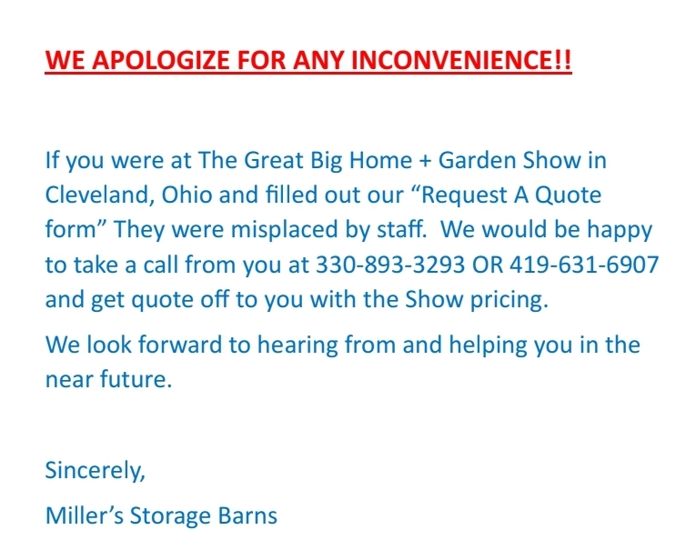 We apologize for any Inconvenience!!